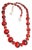 MCM 1960s Red Cats Eye Lucite Beads Interspersed With Cherry Red Faceted Glass, Classic MCM Jewelry For Sale