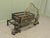 19th C Inglenook Fire Grate on Andirons with Brass Guard This is a very unusual piece, a heavy hand Forged Iron Log Grate...
