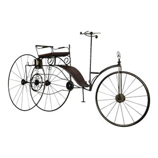 1980s Rare Curtis Jere Karl Benz Mercedes Brass Bicycle Sculpture For Sale