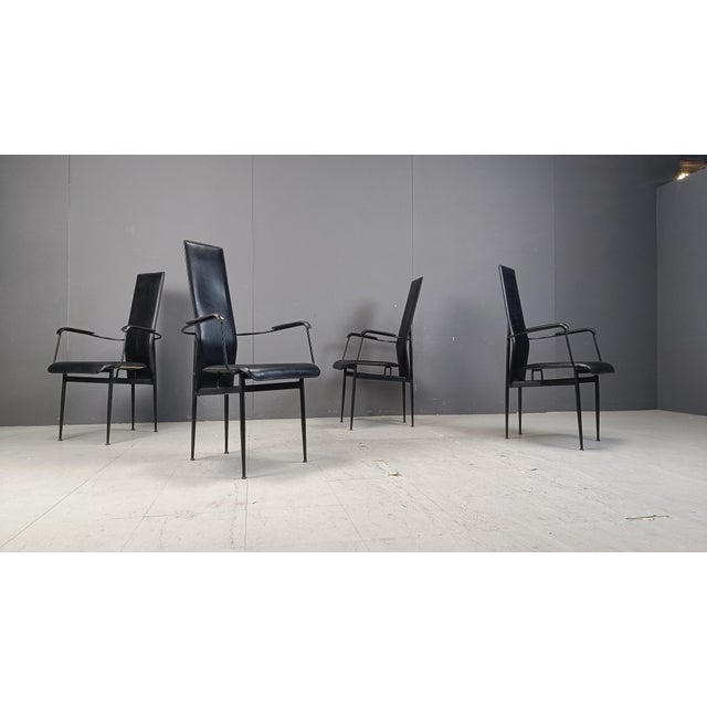 1980s Vintage S44 Dining Chairs attributed to Giancarlo Vegni for Fasem, Set of 4, 1980s, Set of 4 For Sale - Image 5 of 9