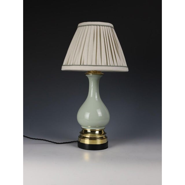 Late victorian french celadon glazed ceramic table lamp, circa 1890–1910 an elegant late victorian french celadon glazed...
