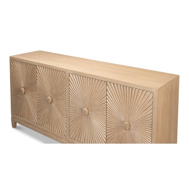 Carved Sunburst Sideboard, 76 Inches For Sale - Image 9 of 11