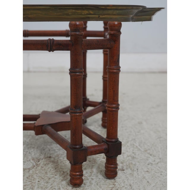 Labarge Labarge Brass Tray Top Bamboo Form Coffee Table For Sale - Image 4 of 12