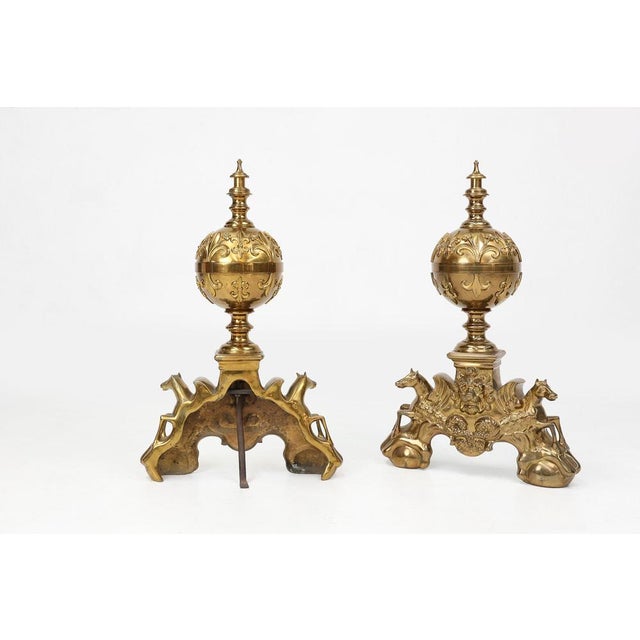 1940s Large Vintage Neo-Classical Copper Firebucks, France, 1940, Set of 2 For Sale - Image 5 of 12