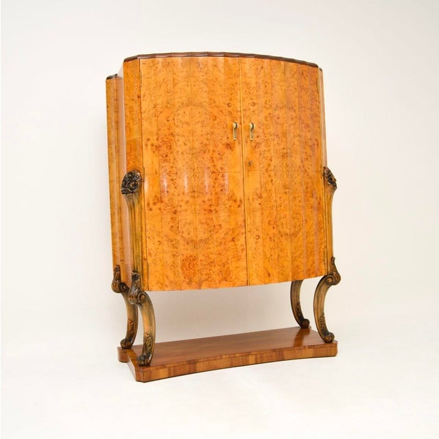Art Deco Burr Walnut Cocktail Cabinet from Harry and Lou Epstein, 1920s For Sale - Image 11 of 11