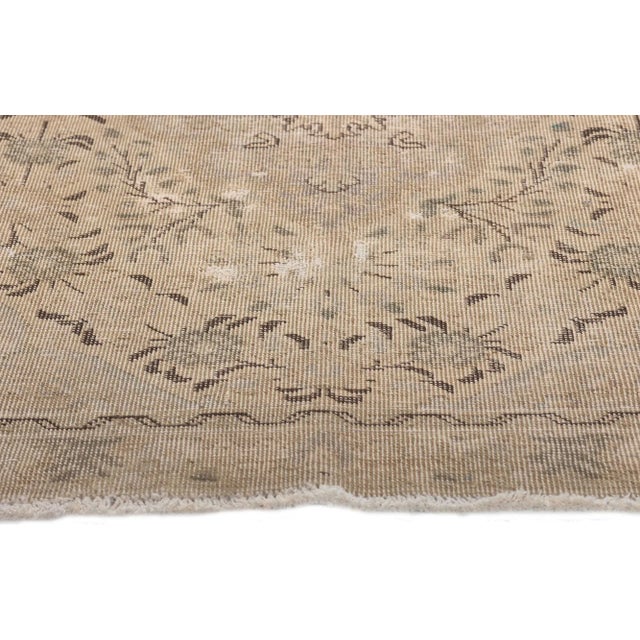 Distressed Vintage Neutral Persian Rug - 02'11 X 04'04 For Sale - Image 4 of 10