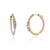 Metal VRJewels 2.39ct Emerald Pink Sapphire & Diamond Snap Back Hoops in 18k Gold- 2 Pieces For Sale - Image 7 of 17