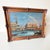 Sky Blue Mid 20th Century Original Oil on Canvas Painting of Venice With Stunning Carved and Gilded Wood Frame by De Taro For Sale - Image 8 of 8