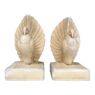 Art Deco Coventry Ware Stylized Cream Dove Bookends Statues, a Pair For Sale