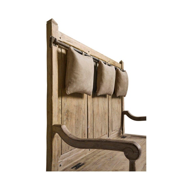 Rustic Farmhouse Hall Bench with Storage For Sale - Image 4 of 6