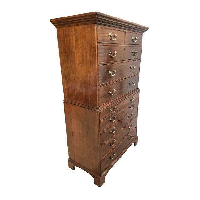 Traditional 18th Century George III Mahogany Chest of Drawers/Secretary Desk For Sale - Image 3 of 11