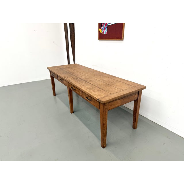 Brown Large Farmhouse Table with Oak Top and Spindle Legs, 1950s For Sale - Image 8 of 18