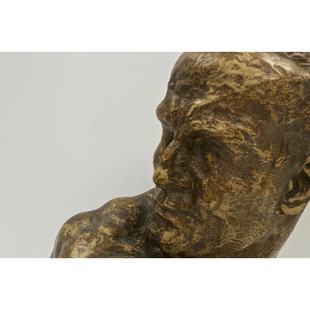 Brown Bust of Jean Mermoz in Terracotta by Paul Gondard, 1938 For Sale - Image 8 of 11