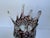White Vintage Hand-Blown Spotted Art Glass Flame Crown Lamp Shade For Sale - Image 8 of 11