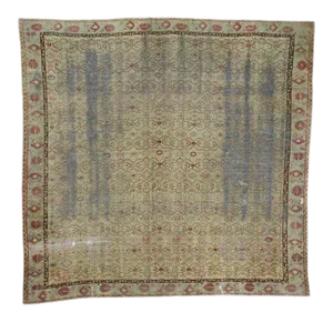 Distressed Antique Oversized Square Rug - 12′10″ × 13′9″