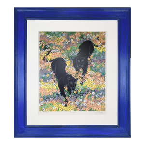Large Lithograph of Panthers "Promenade" by Chilean Artist Gustavo Novoa