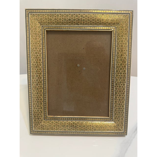 Islamic Vintage Pair of Hand Crafted Middle Eastern Miniature Khatamkari / Khatam Picture Frame For Sale - Image 3 of 12