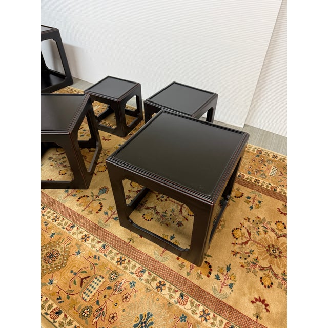 Black Modular Padoga Stacking Box Shelves, Set of Five For Sale - Image 8 of 12