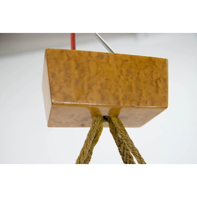 Gold Mid-Century Pendant in Wood and Glass by Krasna Jizba, 1950s For Sale - Image 8 of 9