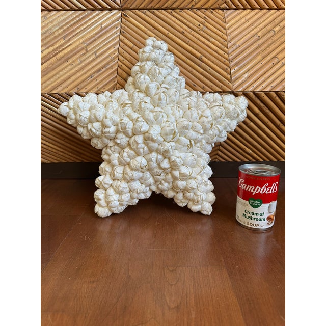 Vintage 14.5” Very Large Seashell Encrusted Holiday Star , 1980’s For Sale - Image 4 of 11