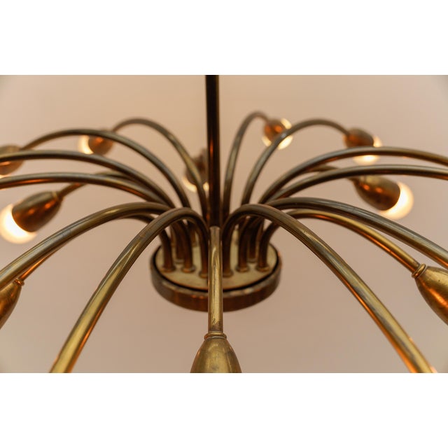 Large Mid-Century Modern Brass Sputnik Lamp, Austrian, 1950s For Sale - Image 12 of 15