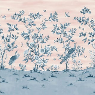 Harlequin Florence Wallpaper in Powder/ China Blue For Sale