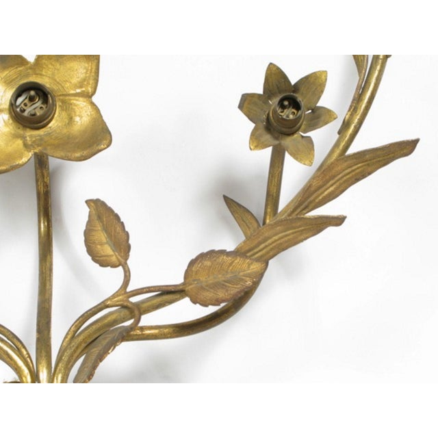 Golden Bronze Wall Lamp, 1950s, Set of 2 For Sale - Image 3 of 8