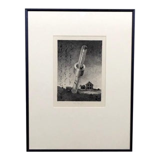 Contemporary Surrealist Style Ink Drawing, Framed For Sale