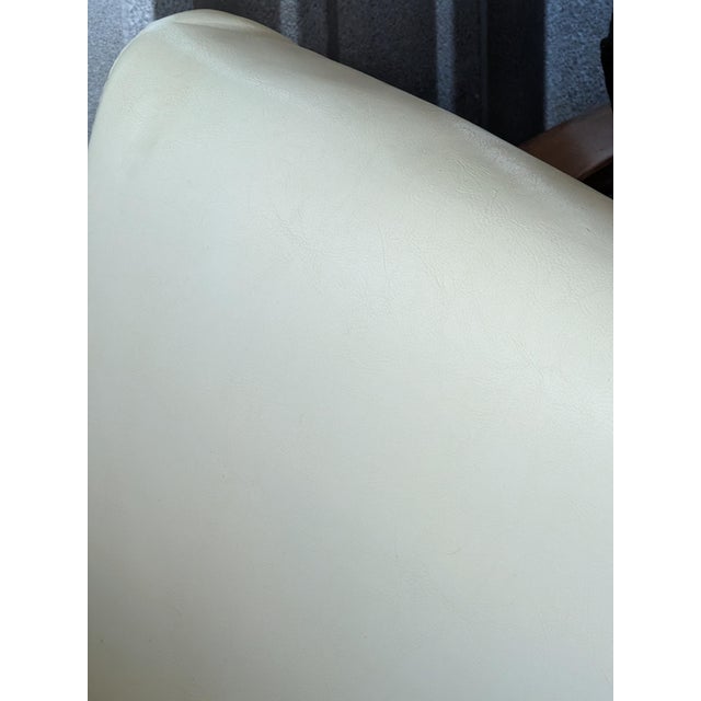 Late 20th Century Off White Chrome Leather Rocking Chair For Sale - Image 10 of 12