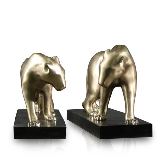 Large Panthers Sculptures, Bronzes, Set of 2 For Sale - Image 4 of 4
