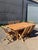 Wood Rectangular Extendable Teak Garden Table and Folding Chairs, Set of 7 For Sale - Image 7 of 10