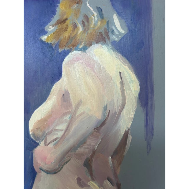 Contemporary Oil Painting on Panel of Nude Woman 8.5” X 11” by Artist Harold Grote For Sale - Image 4 of 6