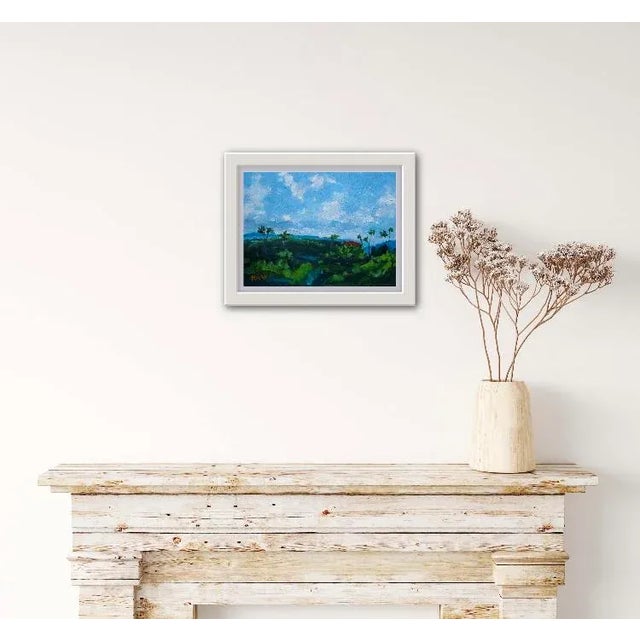 Quiet Places & Coastal — Tradewinds in the Palms Original oil painting by Haas, 12 x 9 unframed on masonite, signed. A...