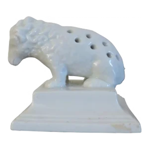 19th Century French Empire Porcelain Blanc de Chine Ewe Ram Sheep Form Toothpicks Holder