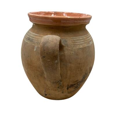 This antique one-handle terra cotta vessel from Hungary is a wonderful addition to any Farmhouse decor. The rustic pottery...
