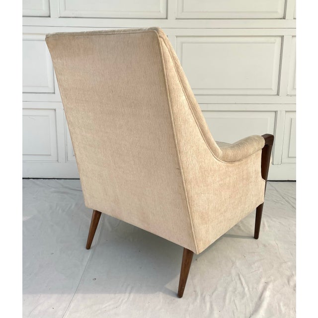 High Back Lounge Chair Wood Arm For Sale - Image 9 of 12