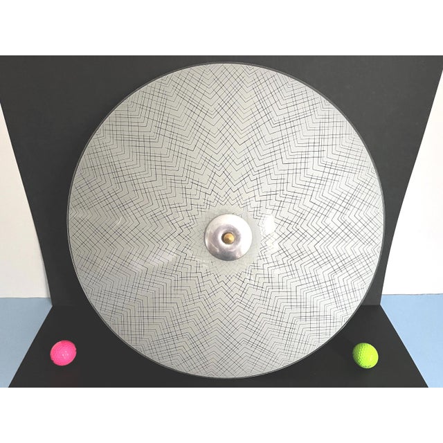 1970s Mid-Century Modern Chevrons Frosted Glass Ceiling Light For Sale - Image 14 of 18