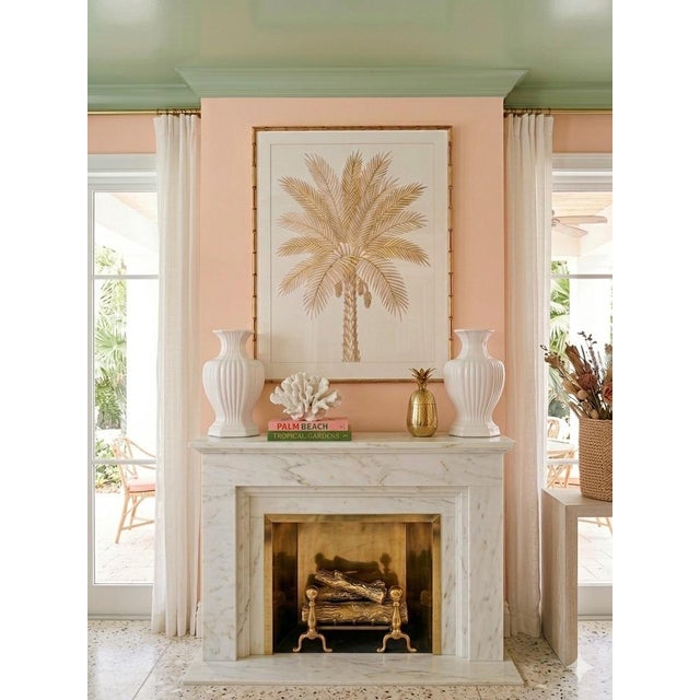 Stylish, clean and Symmetrical, this beautiful pair of 14-inch white ceramic ginger jar vases features elegant six‑sided...