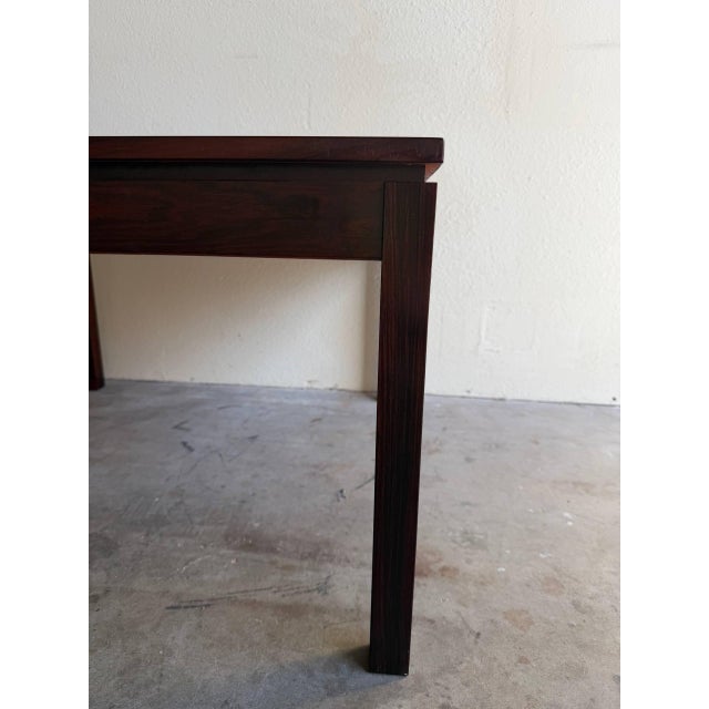 Vintage Danish Rosewood Square Coffee Table – Mid Century Modern Scandinavian Accent Table For Sale - Image 4 of 8