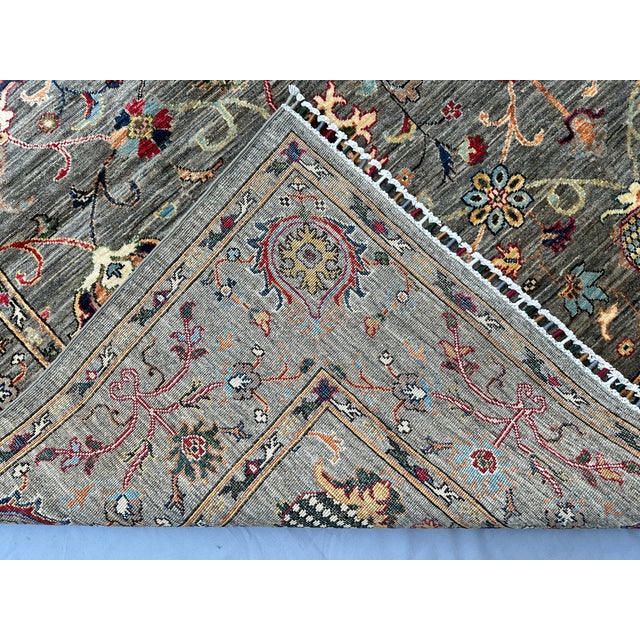 Hand-Knotted Afghan Sultanabad Chobi Wool Area Rug - 8'2" X 11'2" For Sale - Image 14 of 14