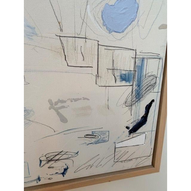 Wood Pair of Abstract Mixed Media Paintings by Caleb Mahoney For Sale - Image 7 of 7