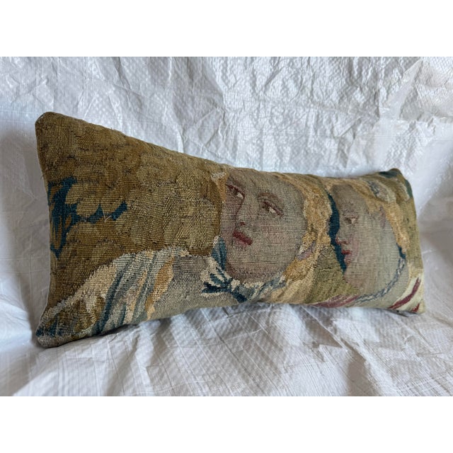 Baroque 17th Century Flemish Brussels Tapestry Pillow With Classical Figures For Sale - Image 3 of 6