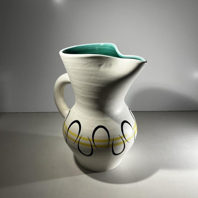 Ceramic Pitcher and Cups by André Baud for Vallauris, 1960s, Set of 7 For Sale - Image 5 of 15