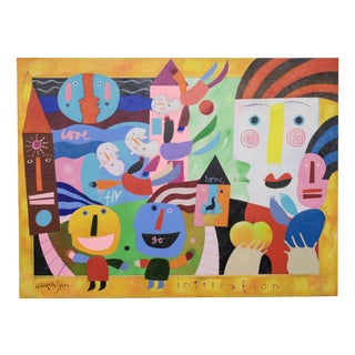 Wouter Stips, Inspiration Colorful Figurative, 2000s, Oil on Canvas and Wood For Sale