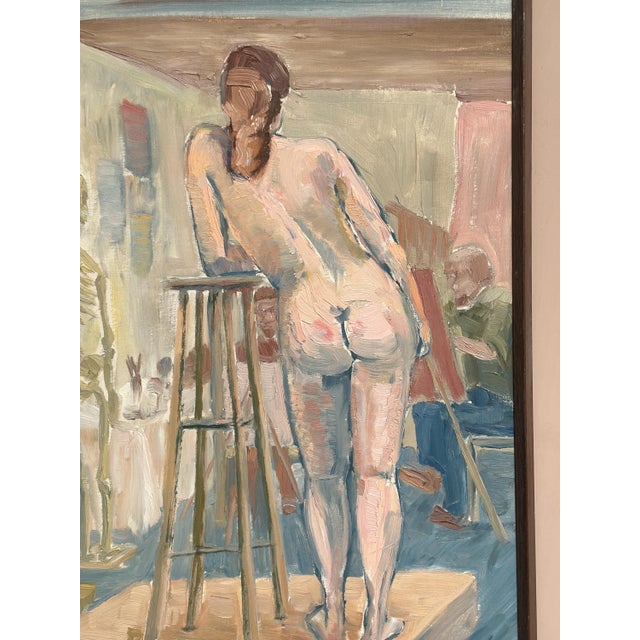 Olle C, Female Model in the Studio, 1977, Oil Painting on Canvas, Framed For Sale - Image 18 of 18