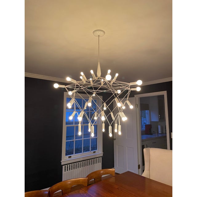 Patrick Thomas Lighting Patrick Townsend Orbit Chandelier — 42" Matte White For Sale - Image 4 of 4