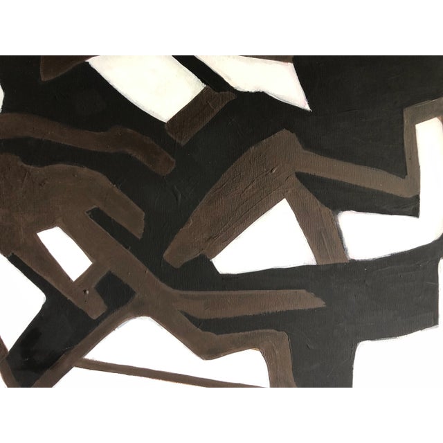 Abstract Contemporary Abstract Artwork “Composition 2 in Black and White” by Cassandra Auker, Acrylic on Canvas For Sale - Image 3 of 7