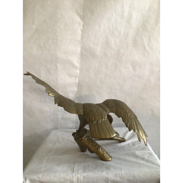 1950s 1950s Brass Eagle on Branch Sculpture For Sale - Image 5 of 10