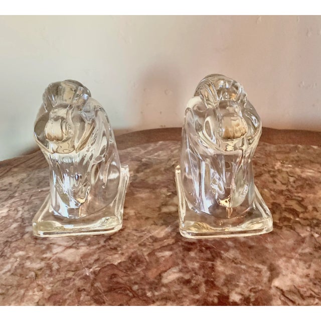 Vintage beutiful clear glass horse head bookends in Excellent condition No mark of the maker