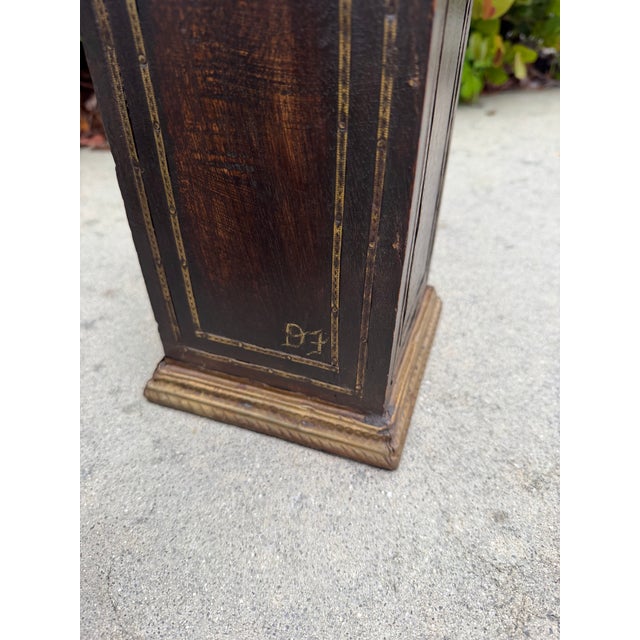Vintage Hand-Carved Wood Obelisks With Hand-Applied Brass, Signed d.j., Set of 3 For Sale - Image 9 of 12